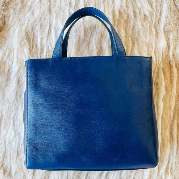 Prada Blue Saffiano Leather Tote Bag - Picture 3 of 10